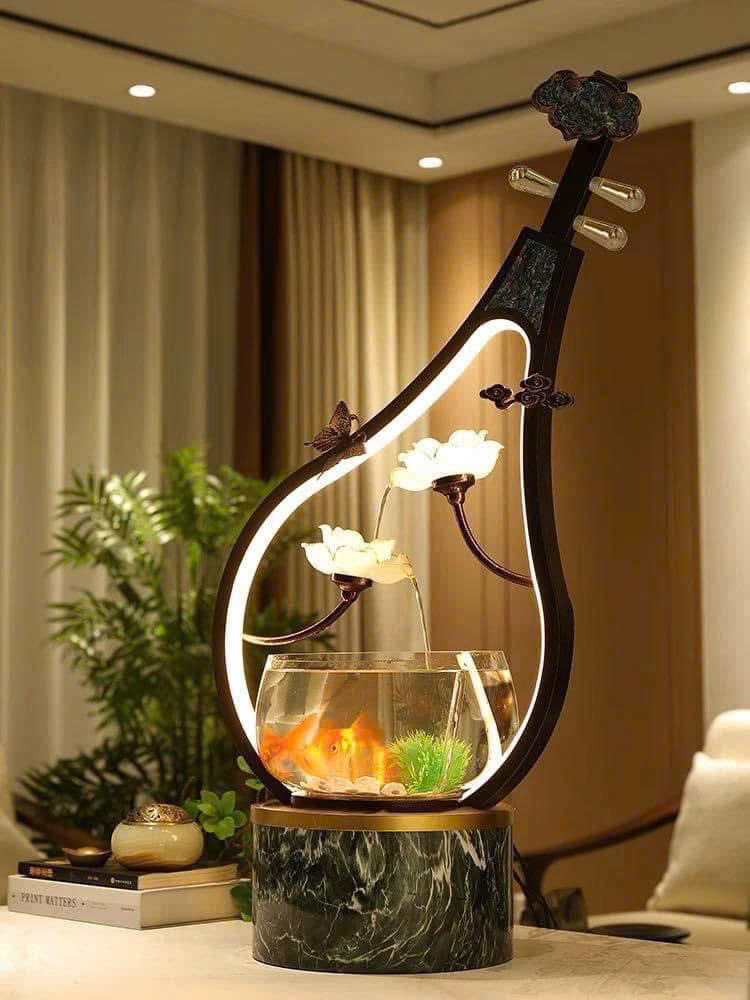 Bể cá mini để bàn hình đàn tỳ bà